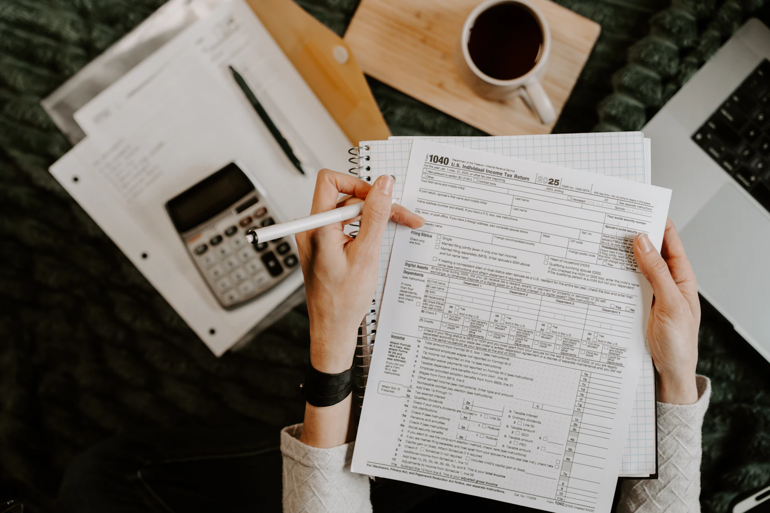 Overseas tax consultant reviewing VAT filing documents