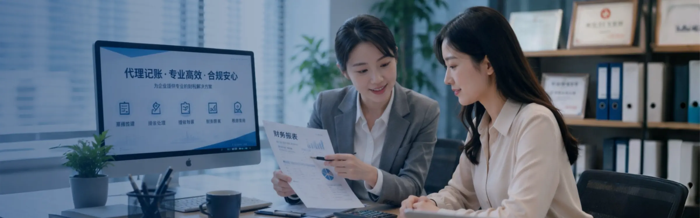 Professional accounting team providing bookkeeping services
